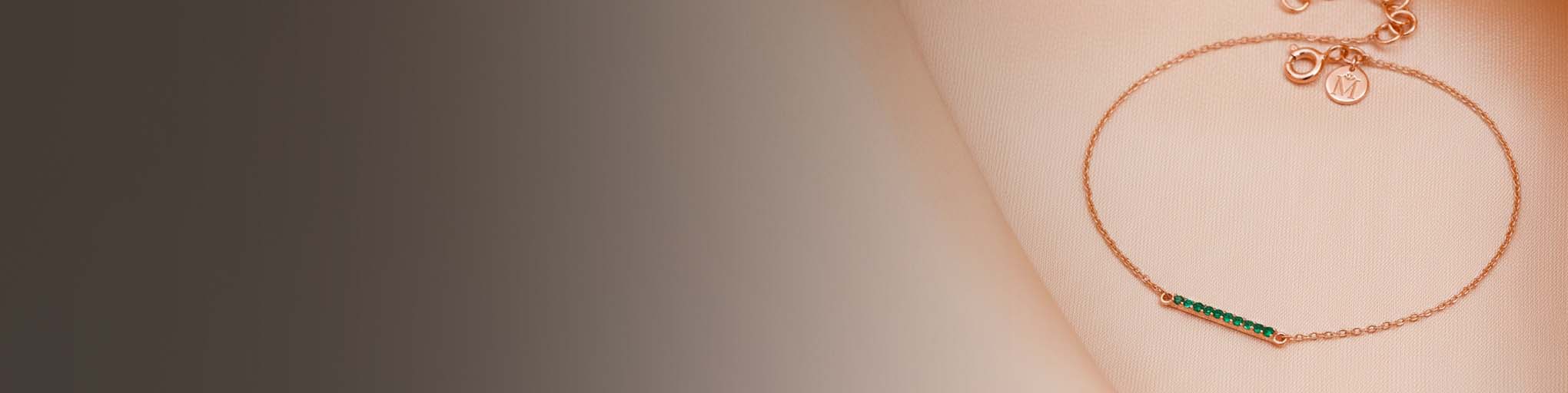 Bracelets Émeraude Or Rose