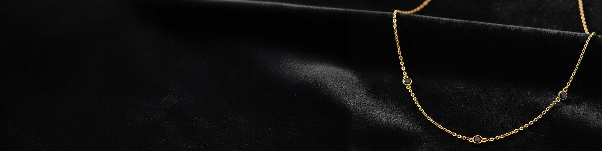 Colliers Diamant Noir Vermeil