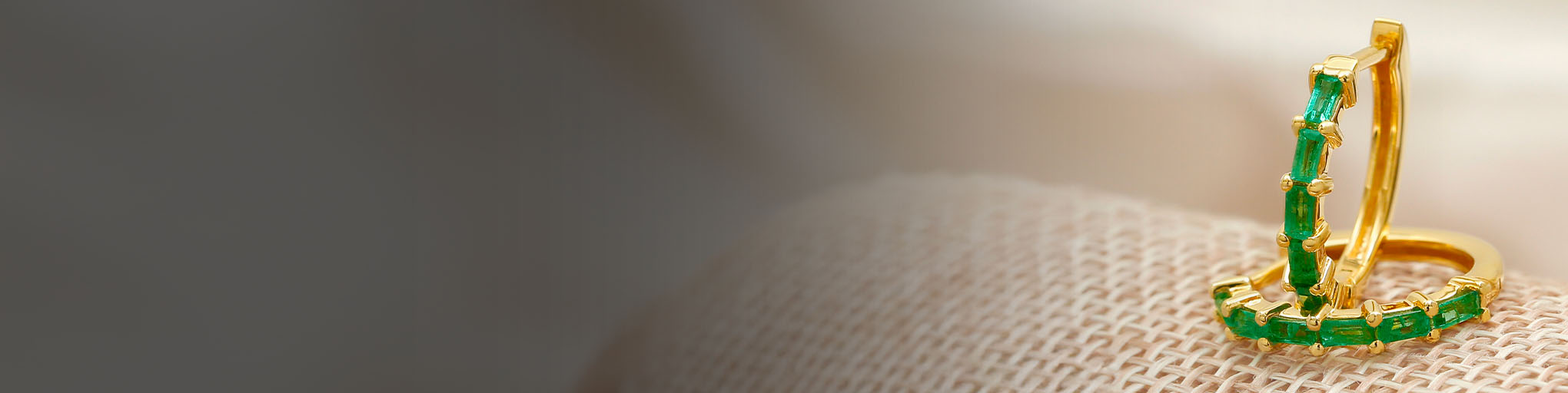 Boucles d'Oreilles Émeraude Or Jaune
