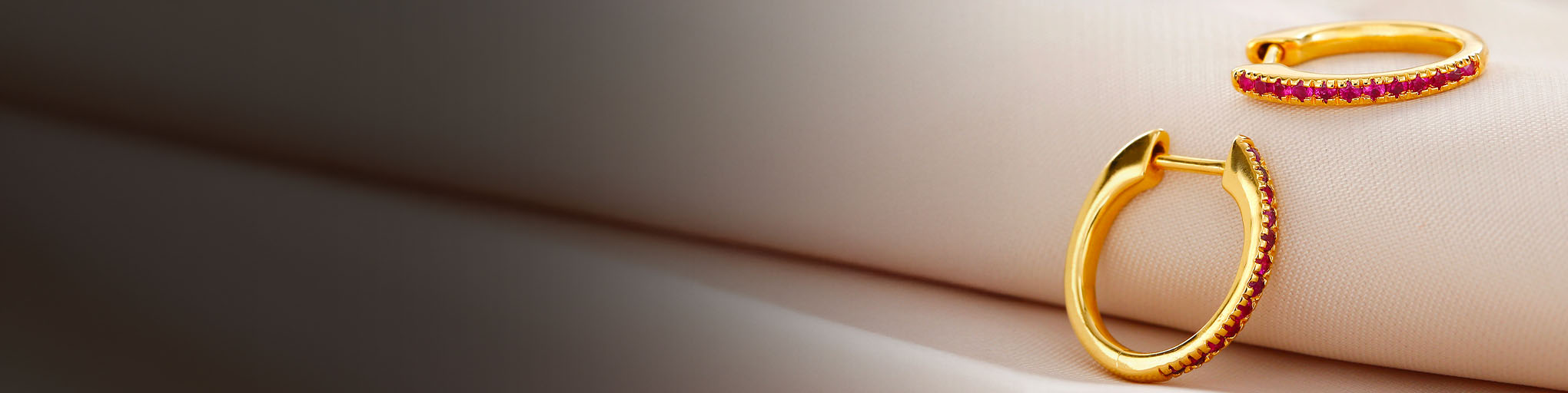 Boucles d'Oreilles Rubis Or Jaune