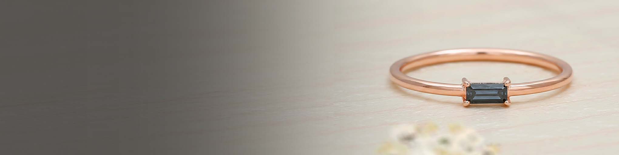 Bagues Diamant Noir Or Rose