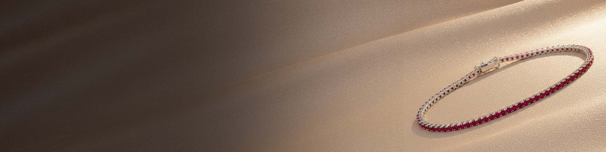 Bracelets Rubis Or Blanc