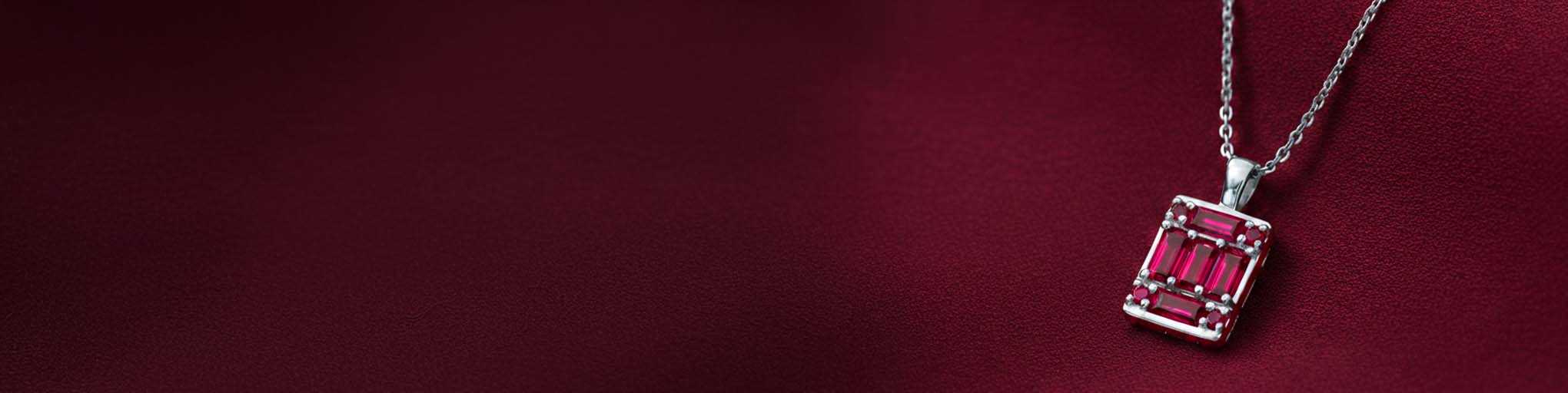 Colliers Rubis Or Blanc