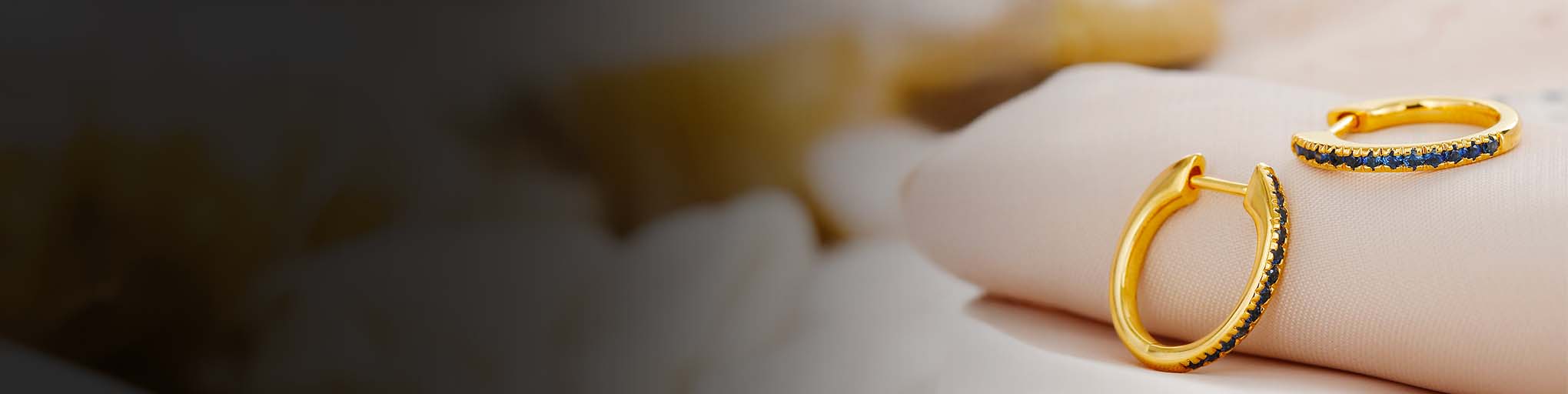 Boucles d'Oreilles Saphir Or Jaune