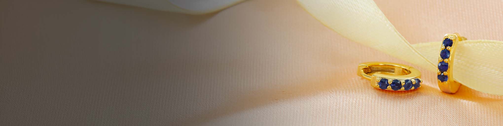 Boucles d'Oreilles Saphir Vermeil