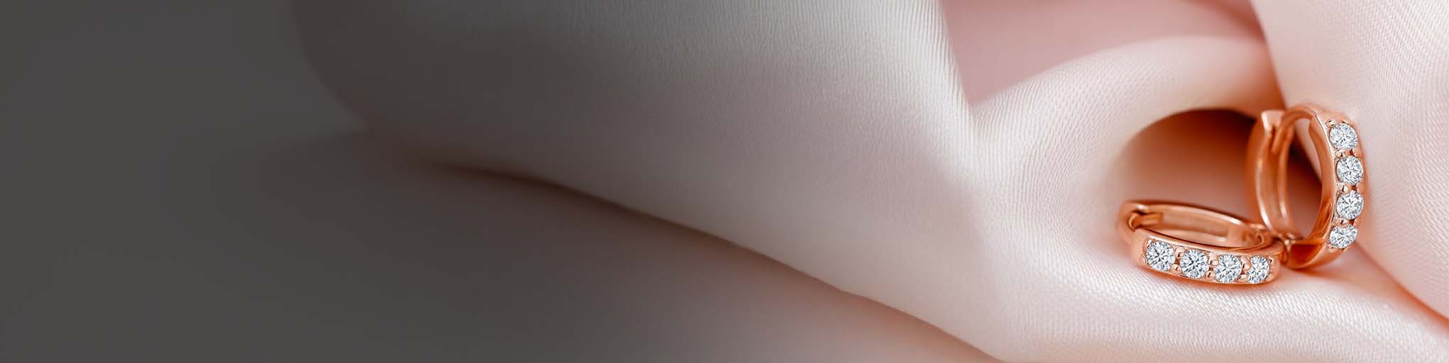 Boucles d'Oreilles Diamant Or Rose