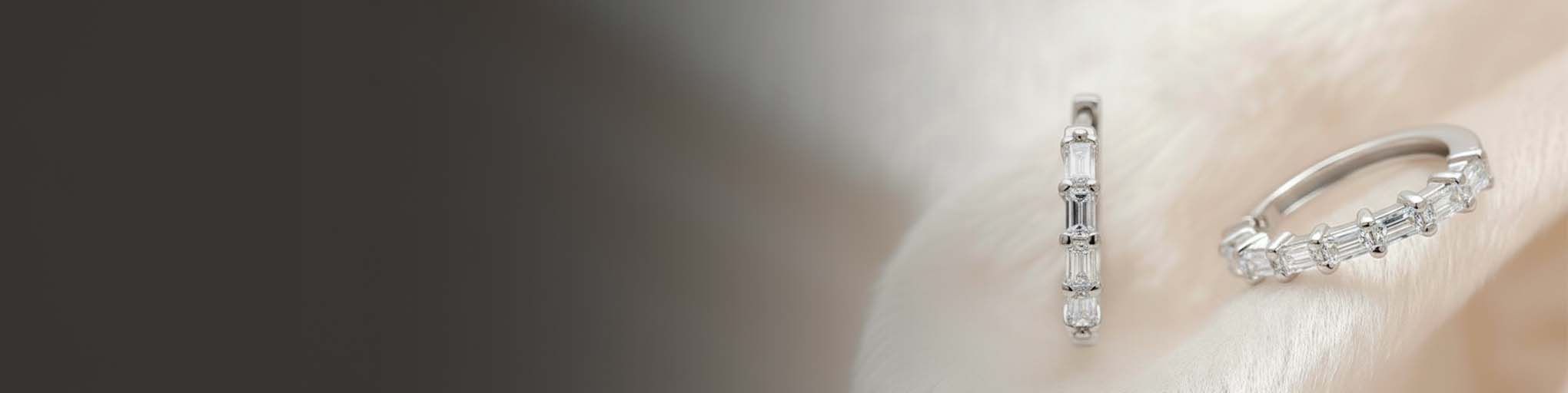 Boucles d'Oreilles Diamant Or Blanc