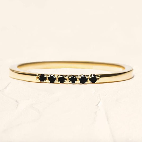 Anillo Nisha en oro vermeil y diamantes negros