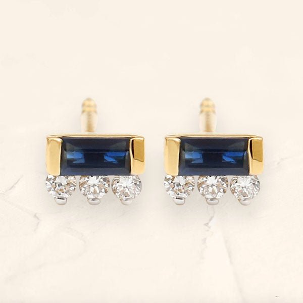 Pendientes Prana Baguette de zafiro y diamantes