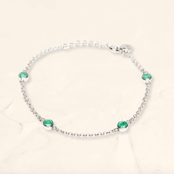 Bracelet Dhanya émeraude en argent