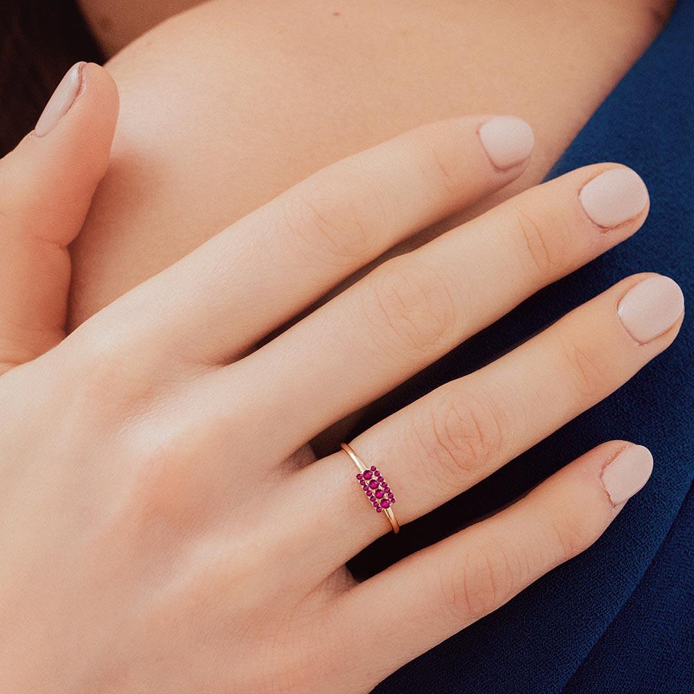 Anillo Sapna XL rubí rectangular