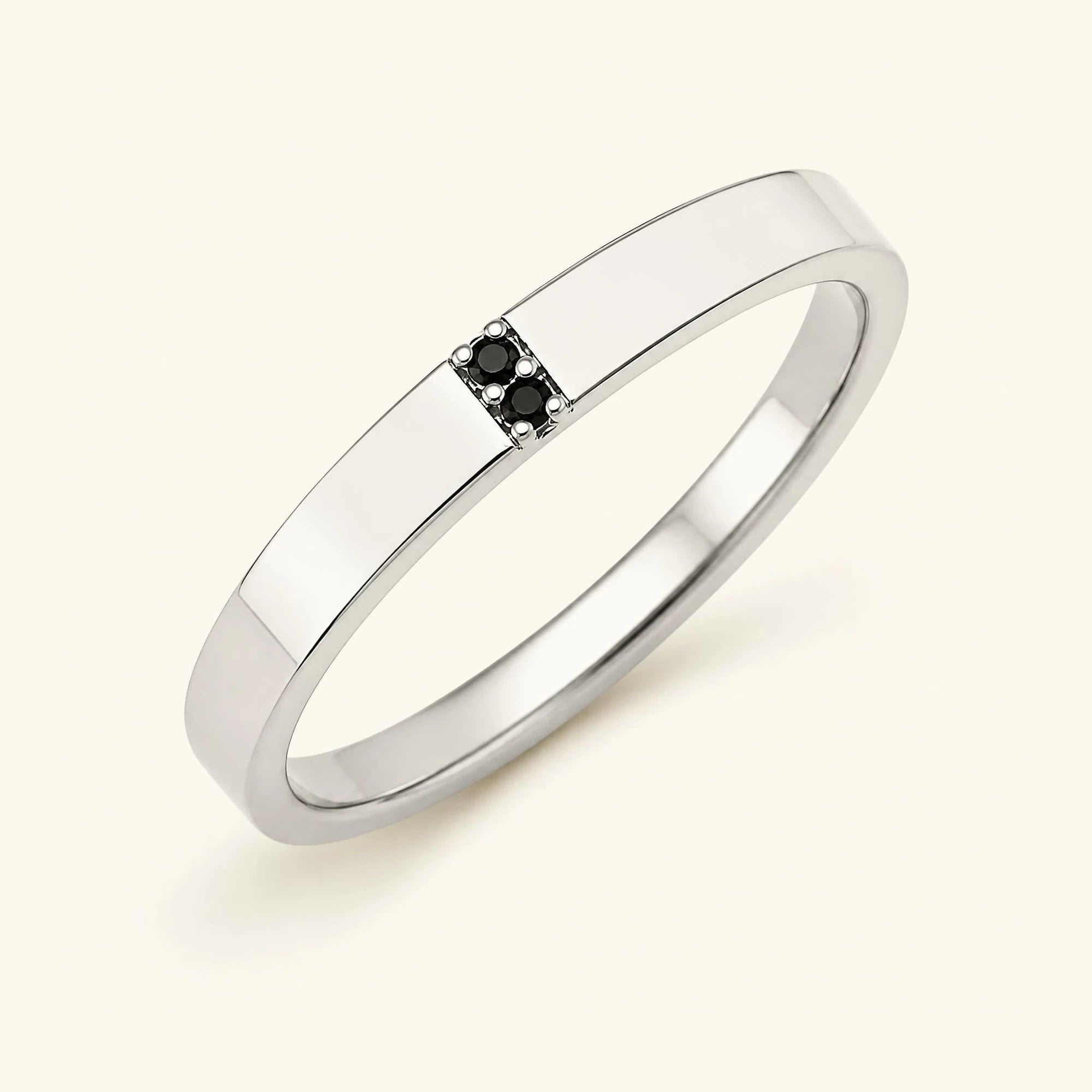 Alliance diamant noir pour homme en or blanc