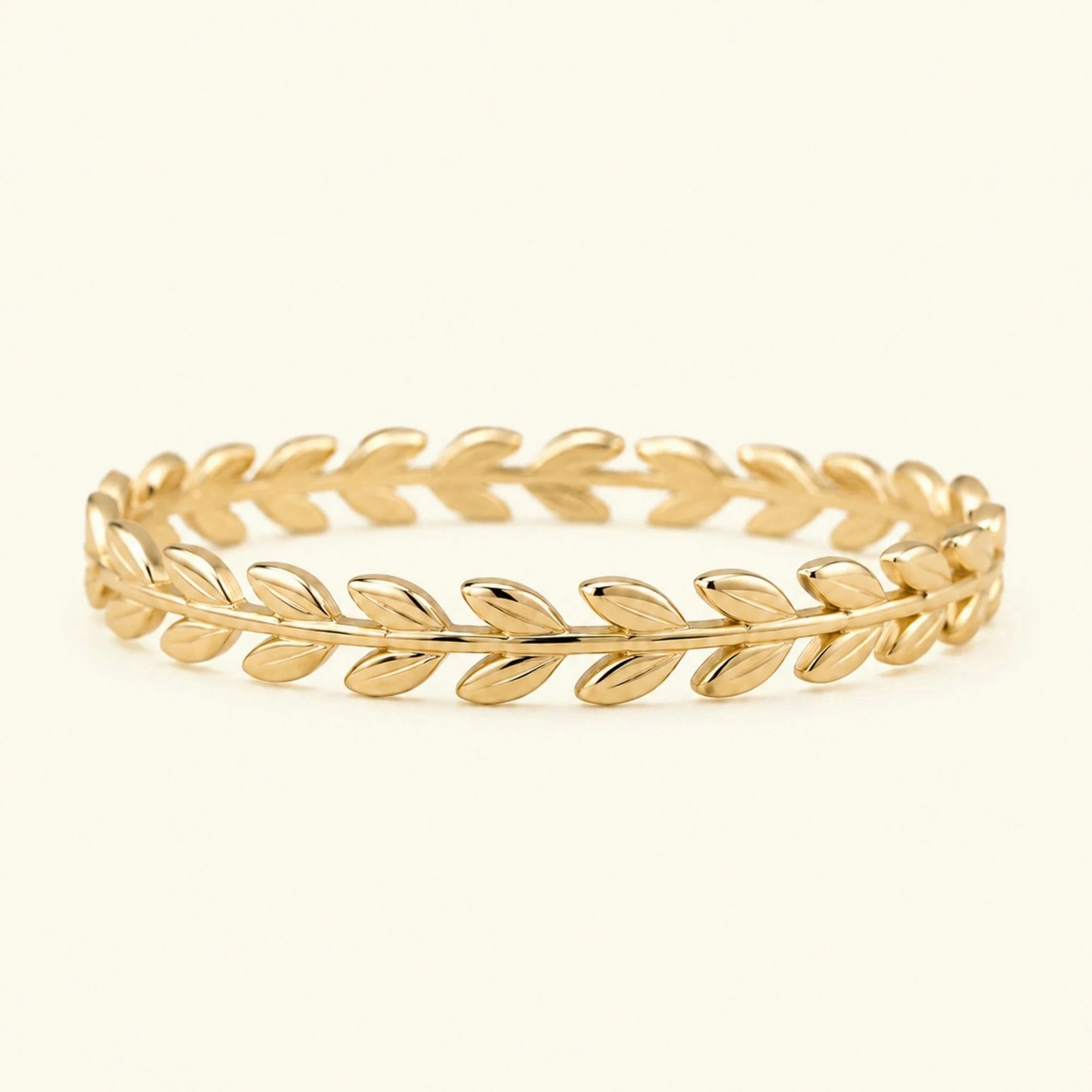 Alianza mujer 3mm cincelada laurel oro amarillo 18 quilates Daphné