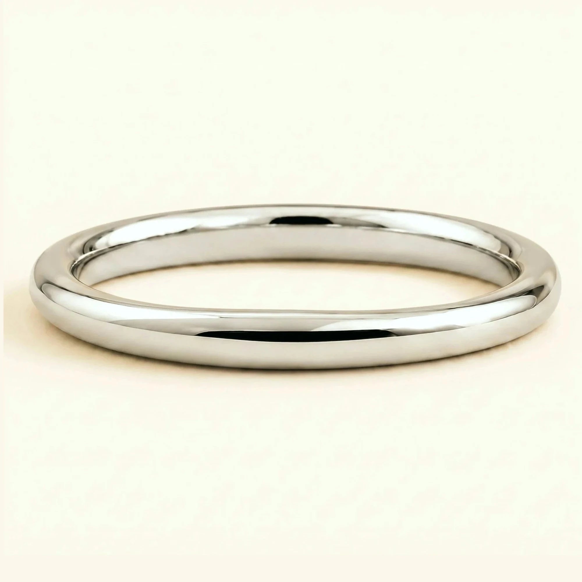 Shunya alianza 3mm medio brazalete 18 quilates oro blanco hombre