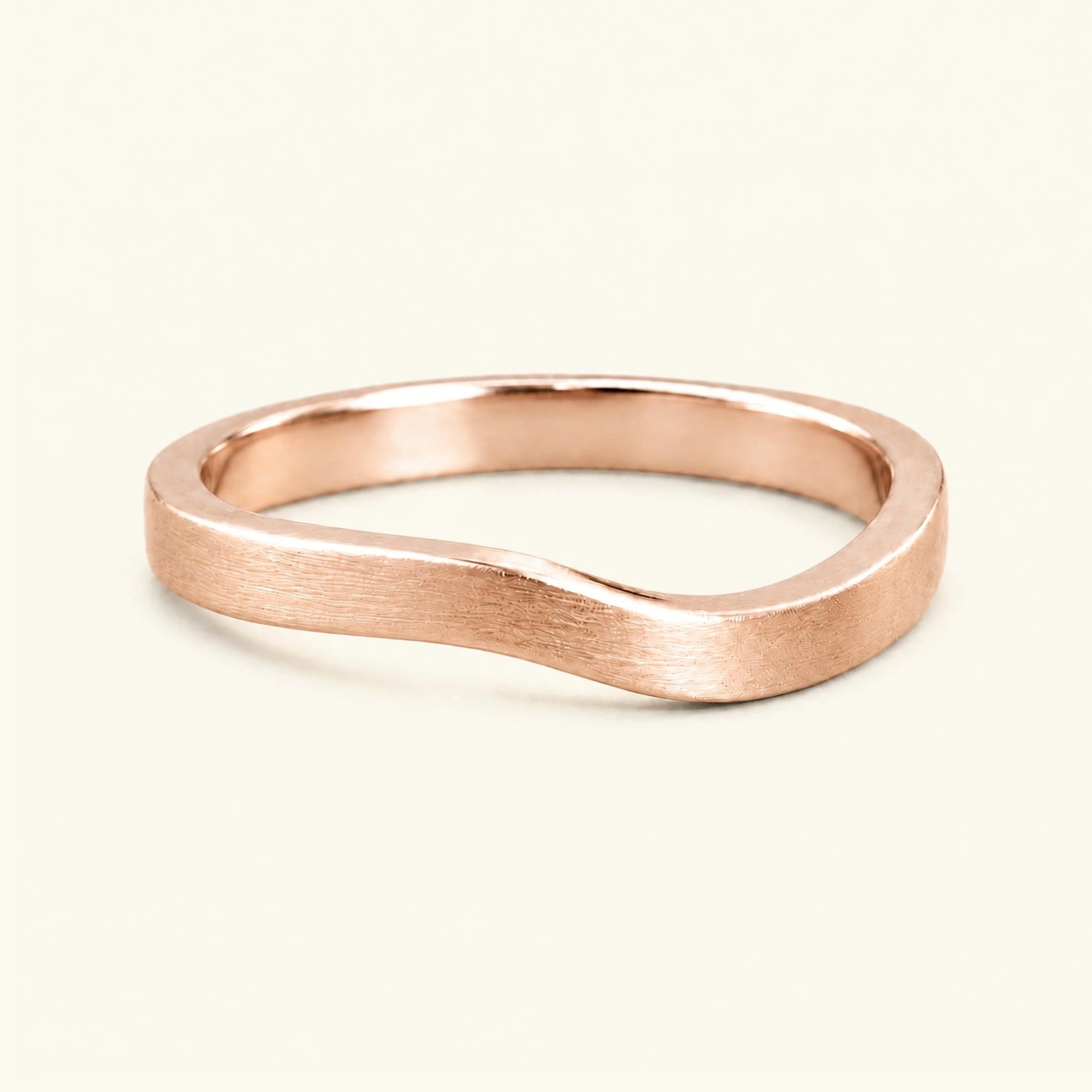 Alianza hombre onda cepillada oro rosa 2,5mm Pontos, acabado mate