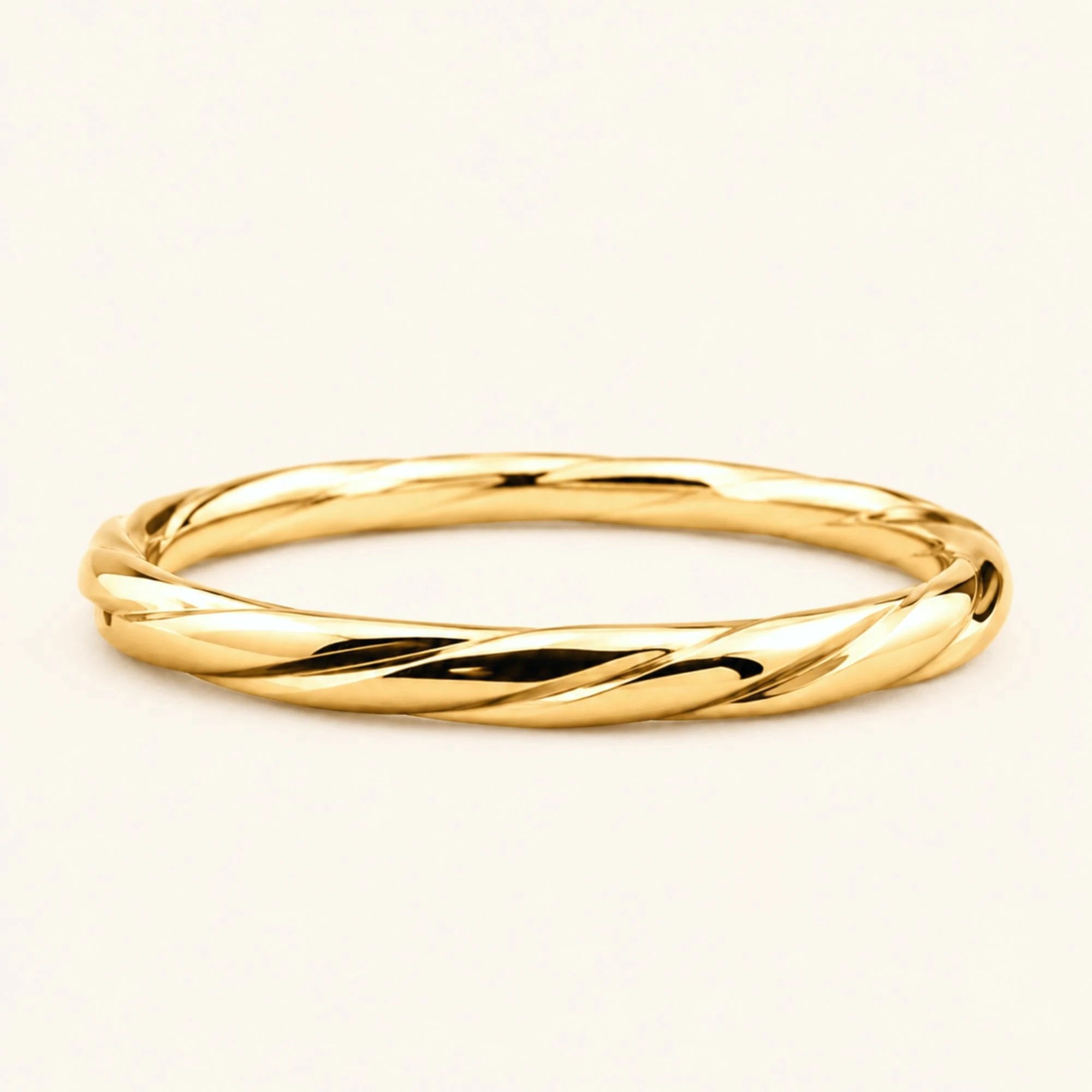 Alianza trenzada de hombre Vasuki en oro amarillo de 18 quilates, anillo enroscado