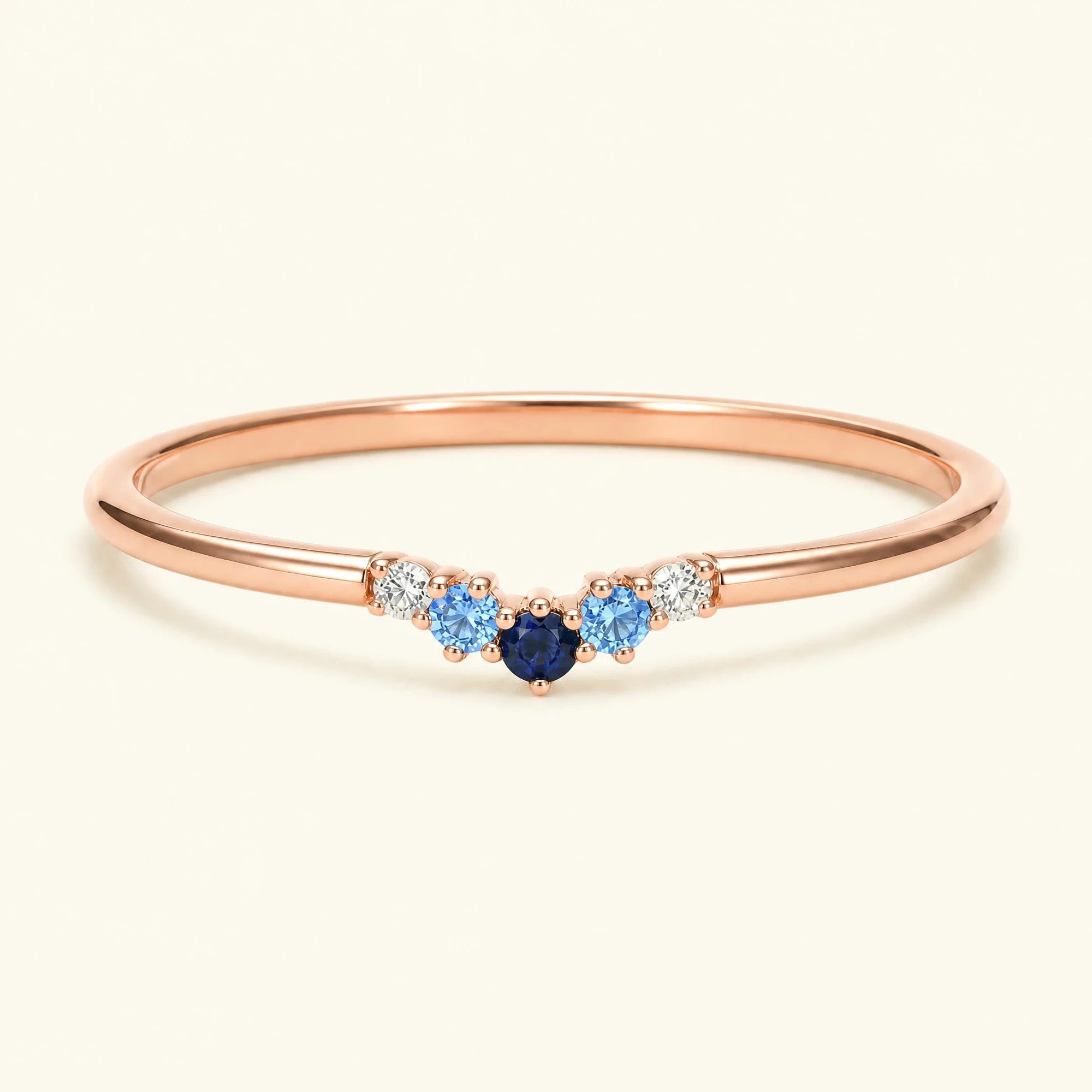 Bague anaya horizon or rose 18 carats