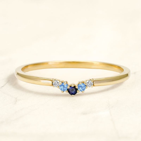 Anillo Anaya Horizon en oro amarillo de 18 quilates