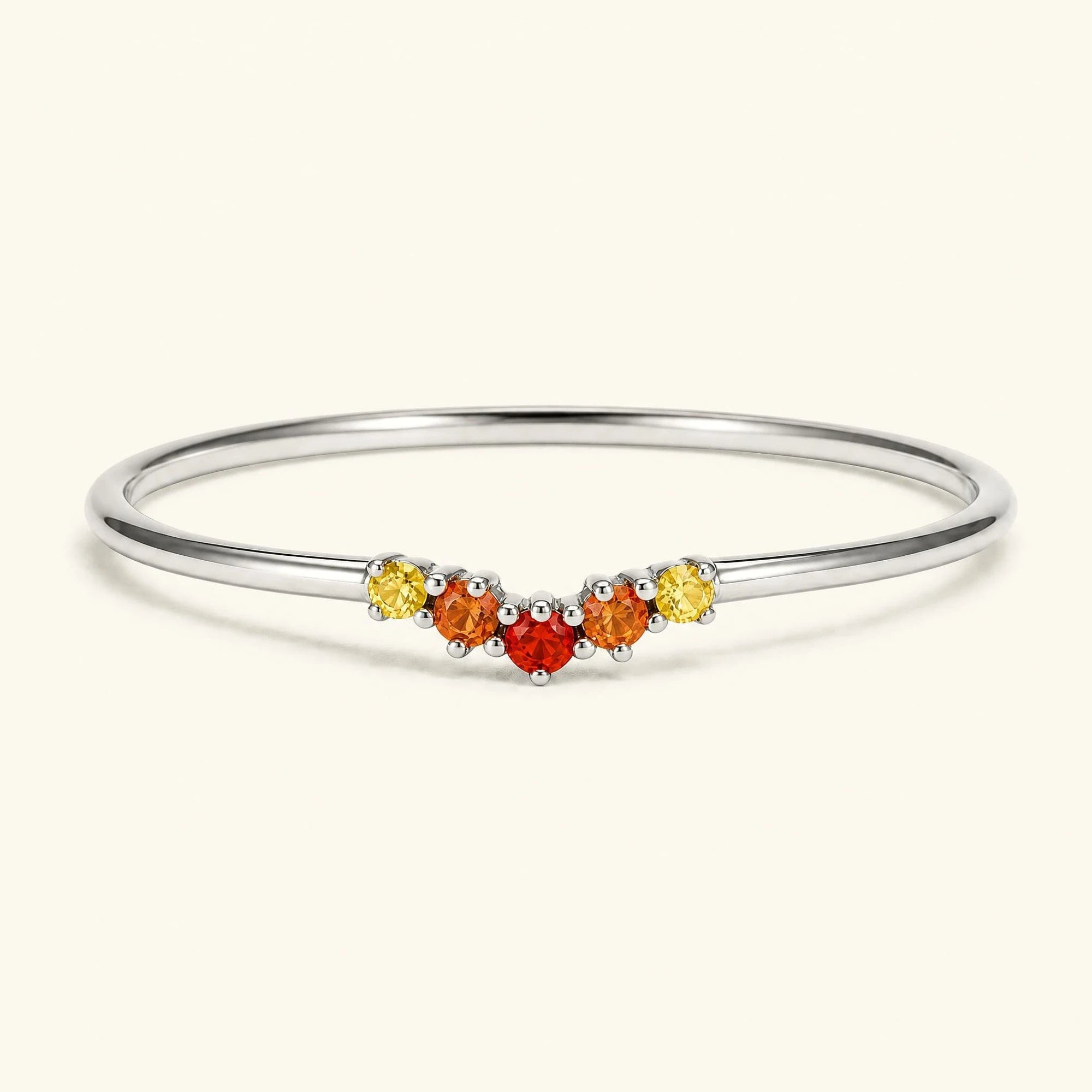 Anillo Anaya sunset 18 quilates oro blanco
