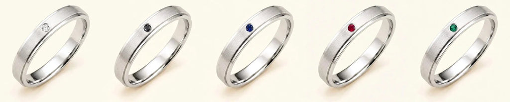 Anillo para hombre Dhruva en oro blanco de 18 quilates disponible en diamante blanco, Diamante negro, Zafiro, Rubí y Esmeralda