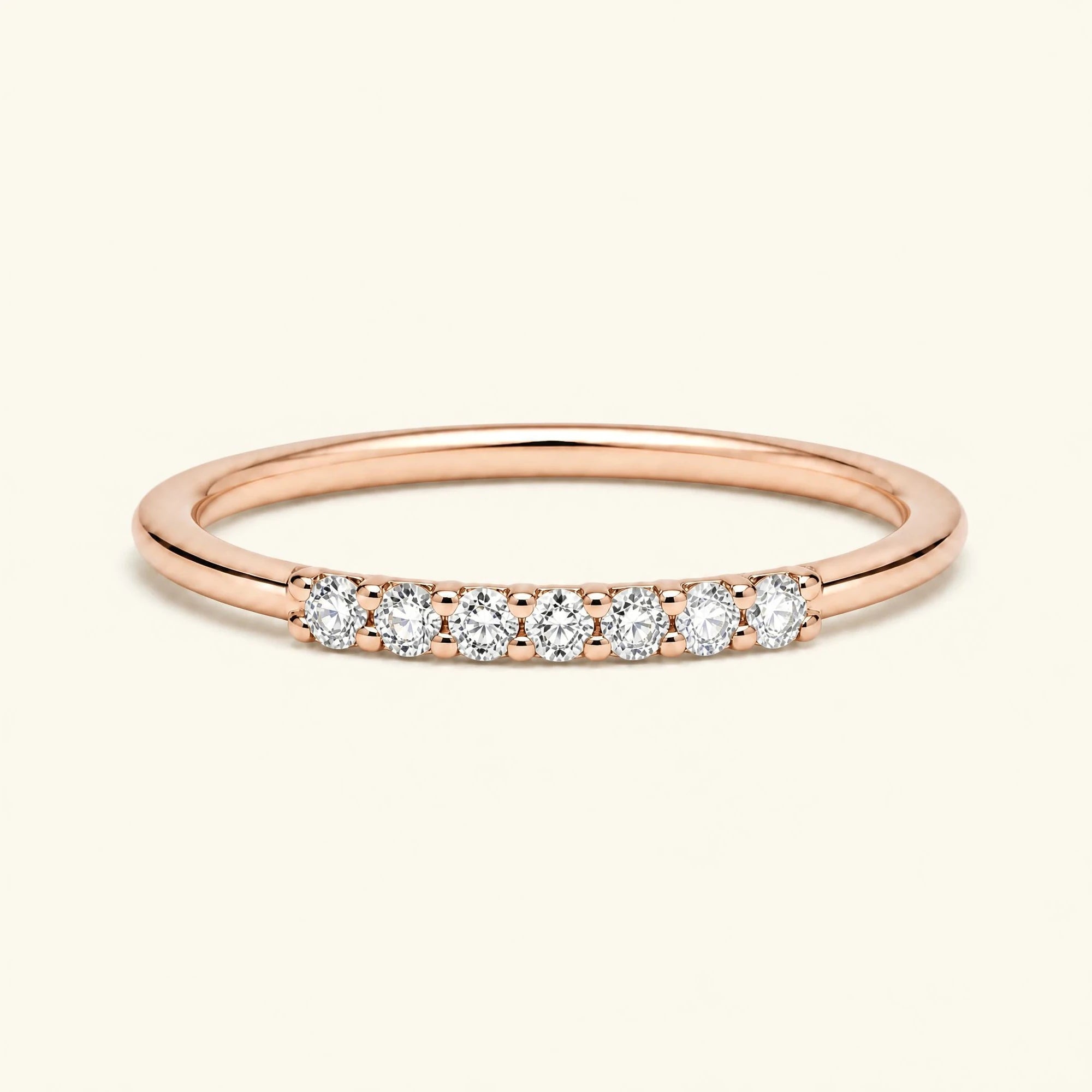 Alliance pavée de 7 diamants Vadha en or rose
