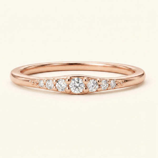 Alliance Sushma pavée de diamant en dégradée en or rose