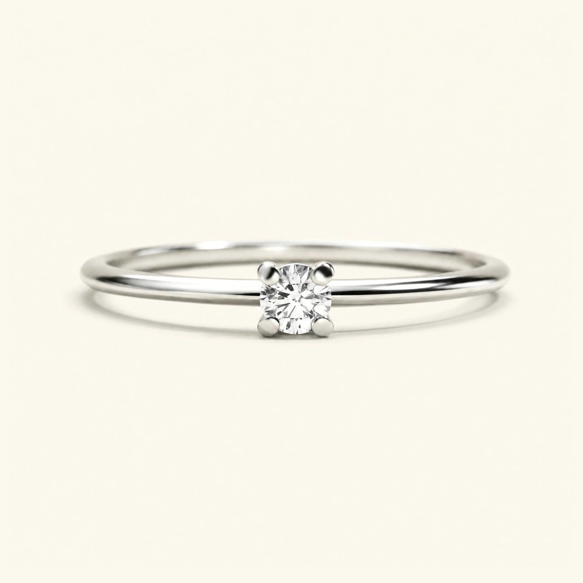 Bague diamant solitaire en or blanc Saral