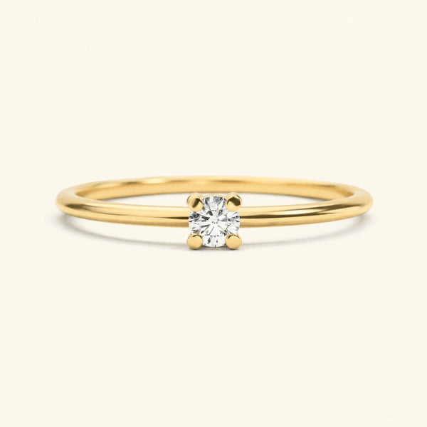 Bague diamant solitaire en or jaune Saral
