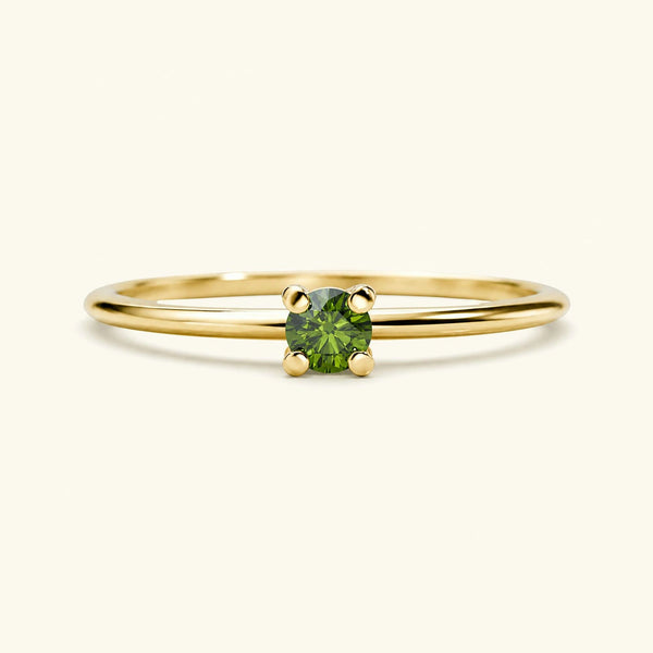 bague diamant vert or jaune Saral