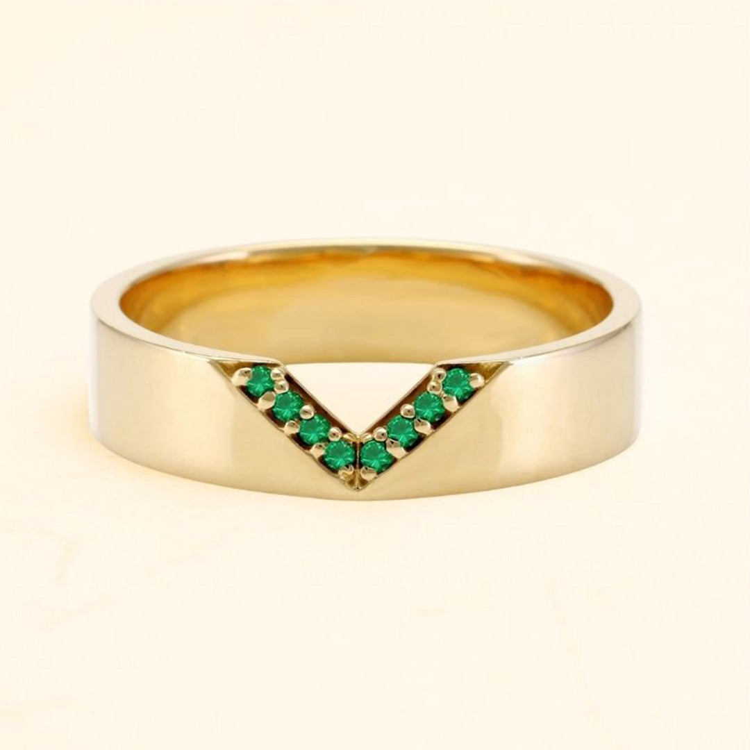 Bague Rudra en or 18 carats pour homme et en emeraude