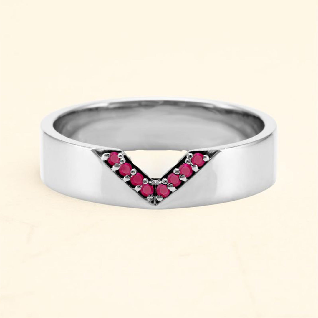 Bague en carats et rubis pour homme Rudra or blanc 18