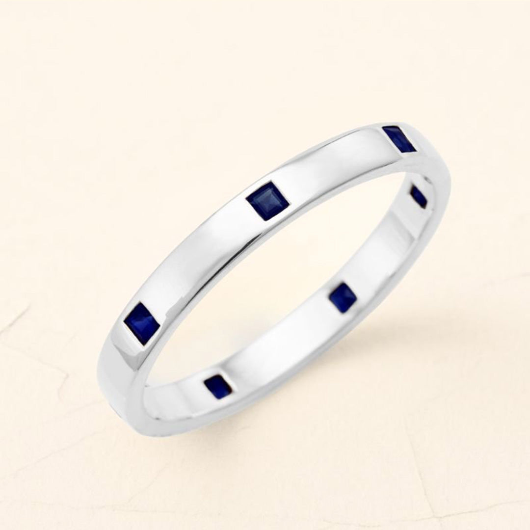 Alliance Viyom or blanc 18 carats pour homme en saphir