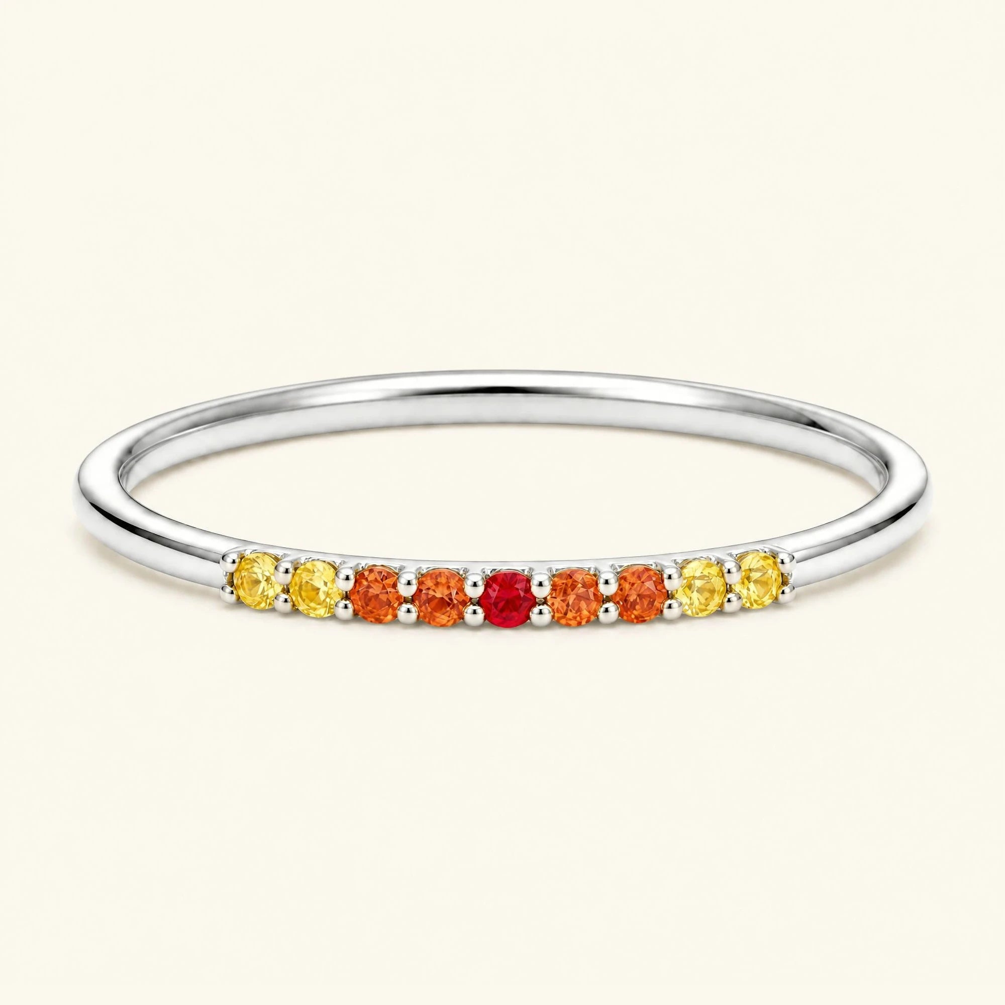 Oro blanco 18 quilates anillo Kiran Sunset