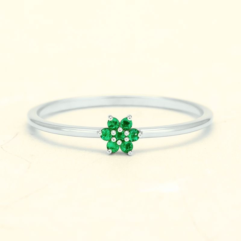 Bague surya canope or blanc 18 carats