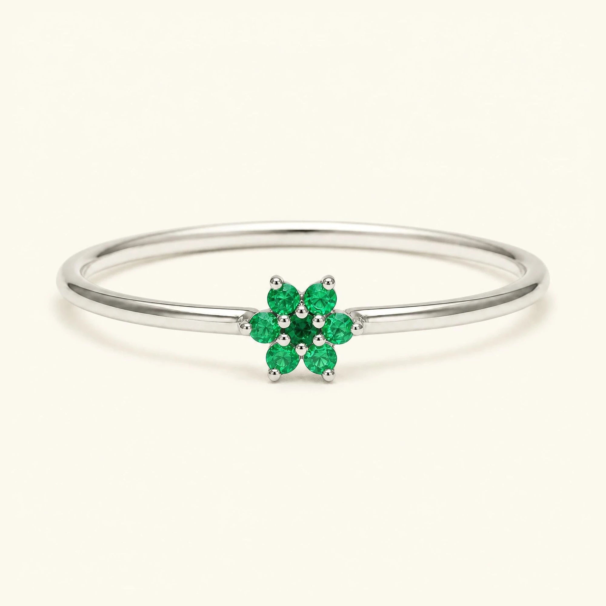 Anillo Surya canopea 18 quilates oro blanco