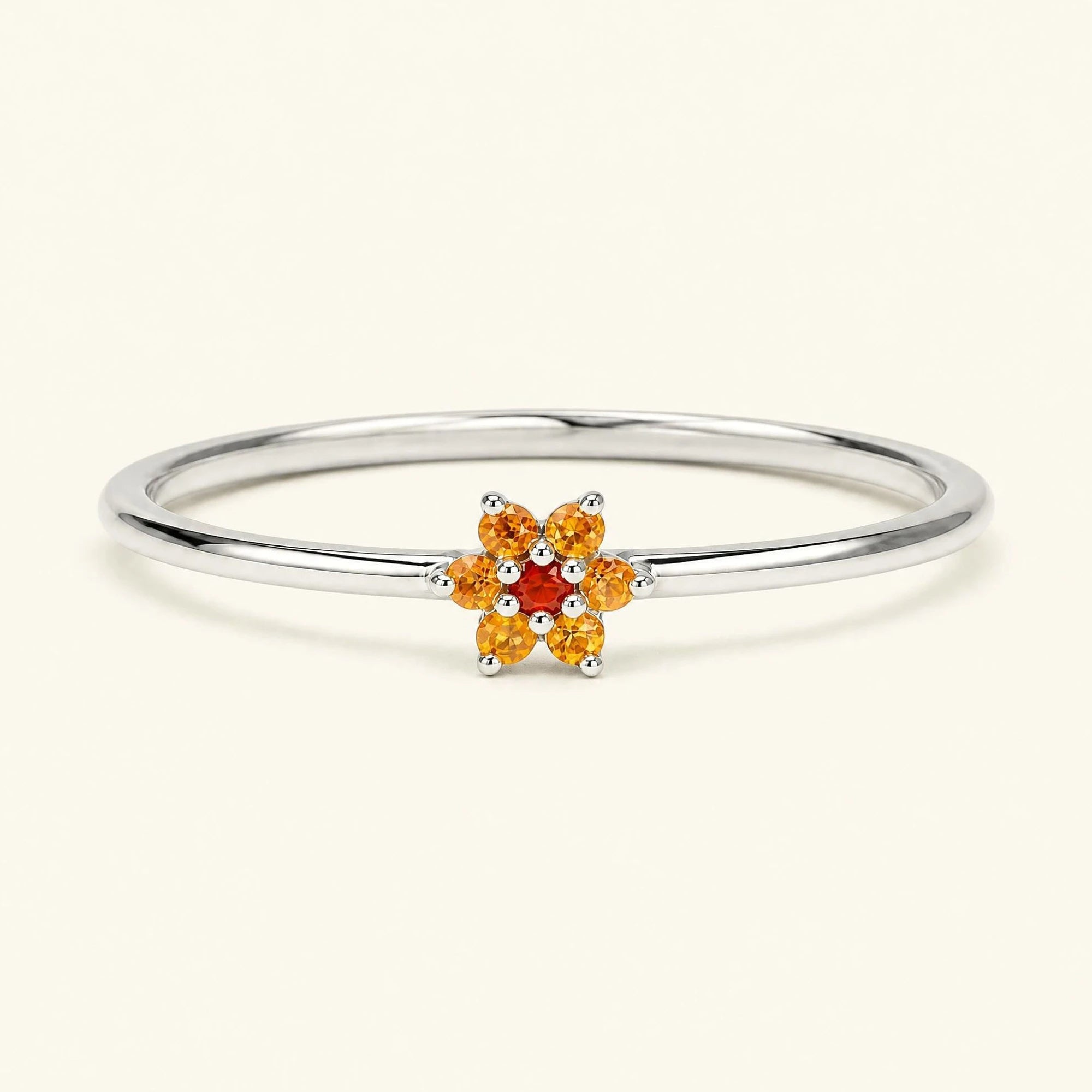 Anillo Surya sunset 18 quilates oro blanco
