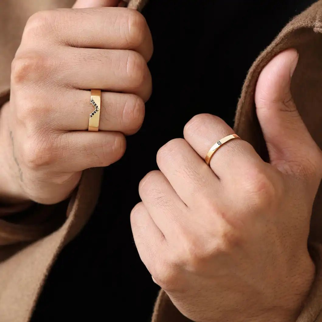 Anillo de diamante negro para hombre de Kabir