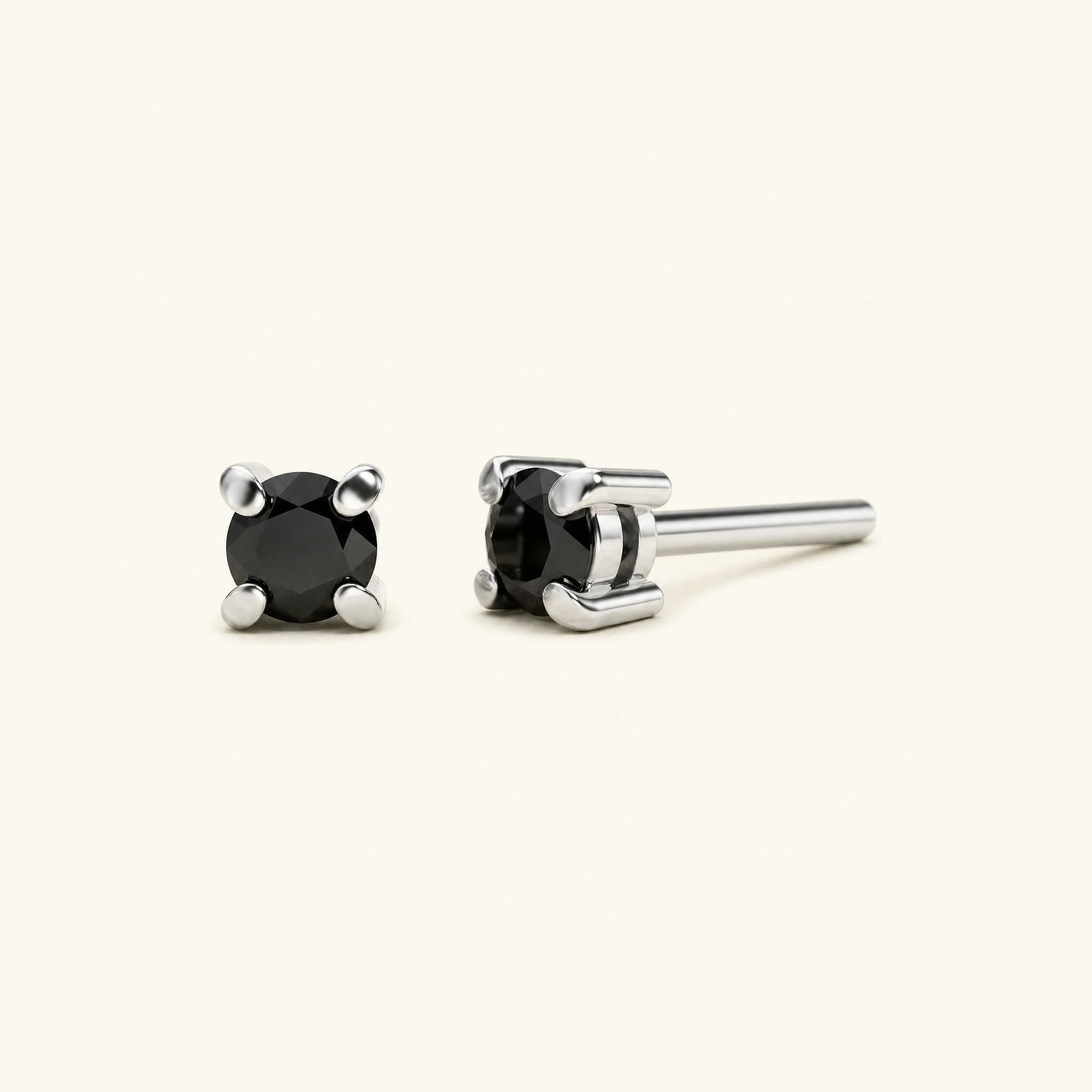 Pendientes Saral Diamante Negro - oro blanco