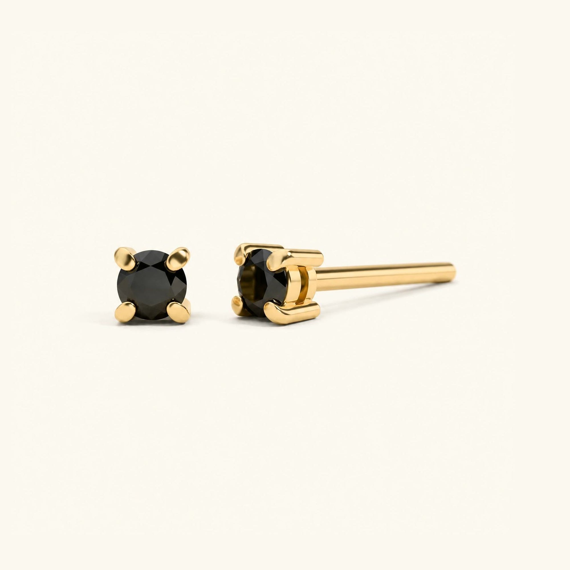 Pendientes Saral Diamante Negro - oro amarillo