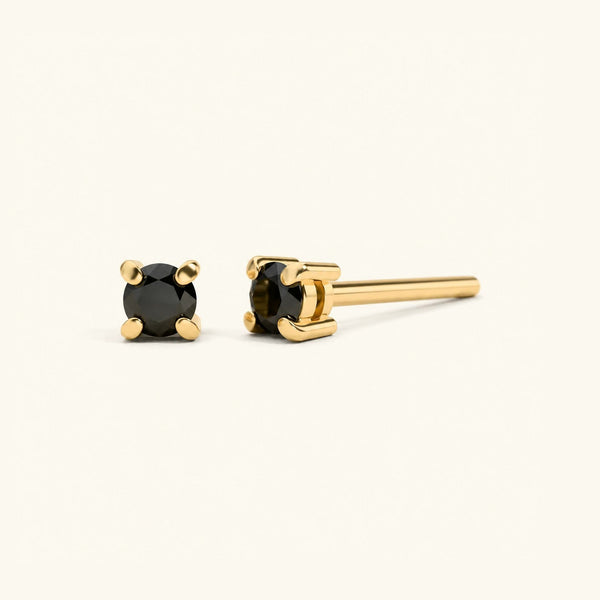 Pendientes Saral Diamante Negro - oro amarillo