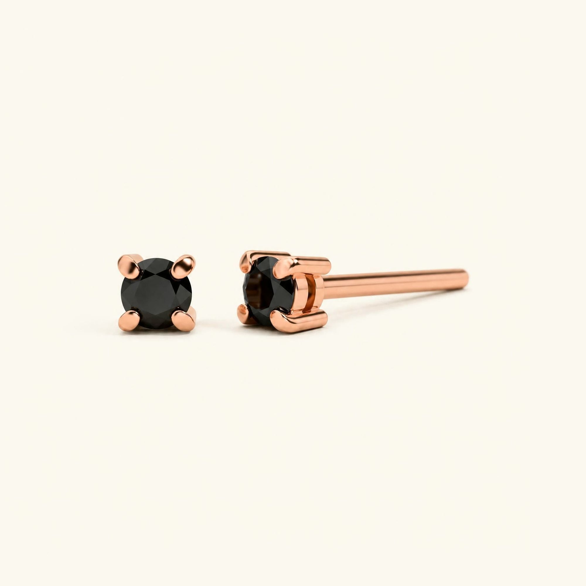 Pendientes Saral Diamante Negro - oro rosa