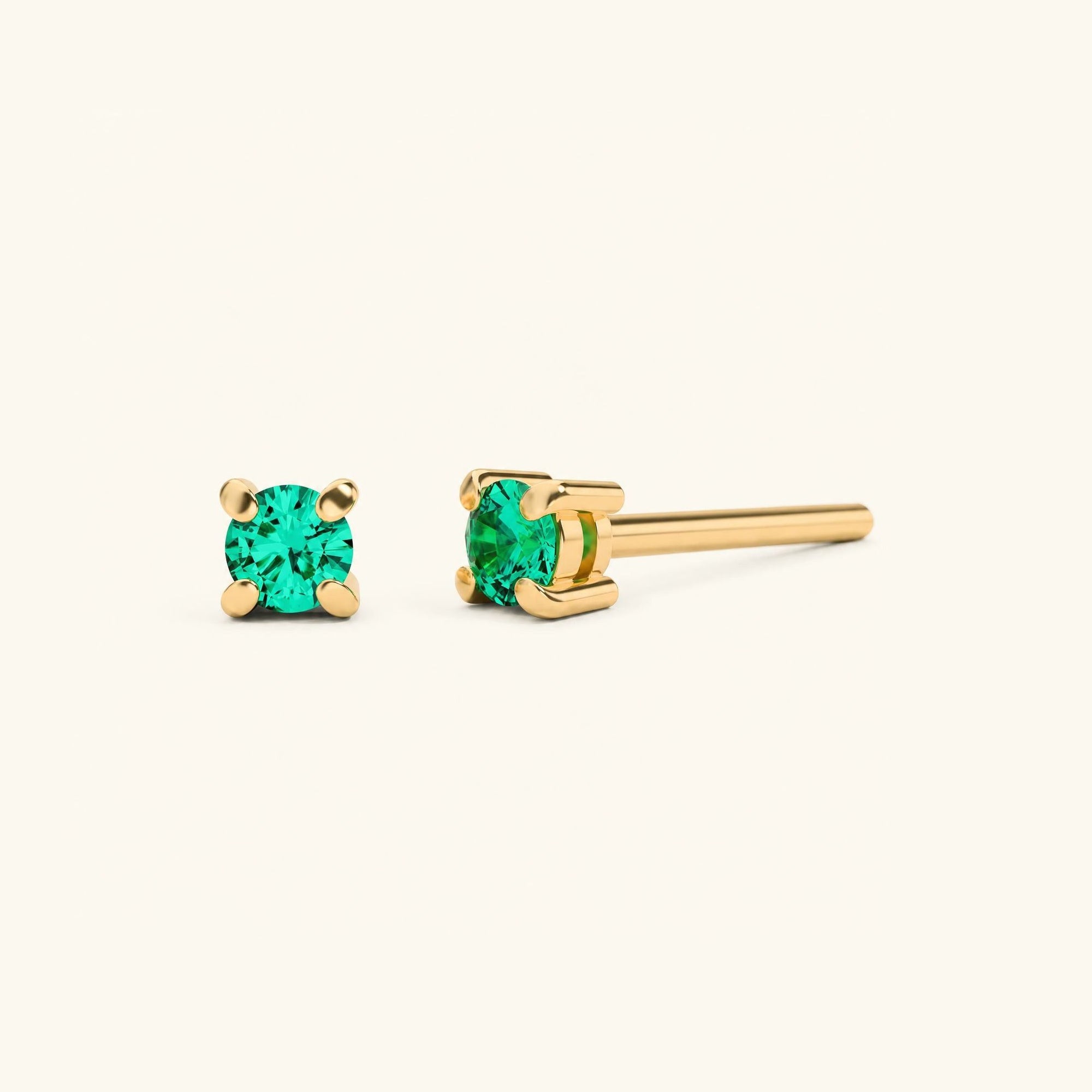Pendientes Saral Esmeralda - oro amarillo