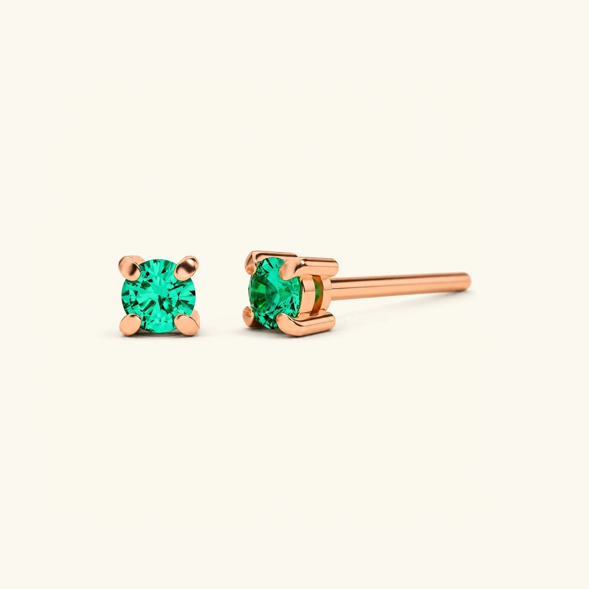 Pendientes Saral Esmeralda - oro rosa