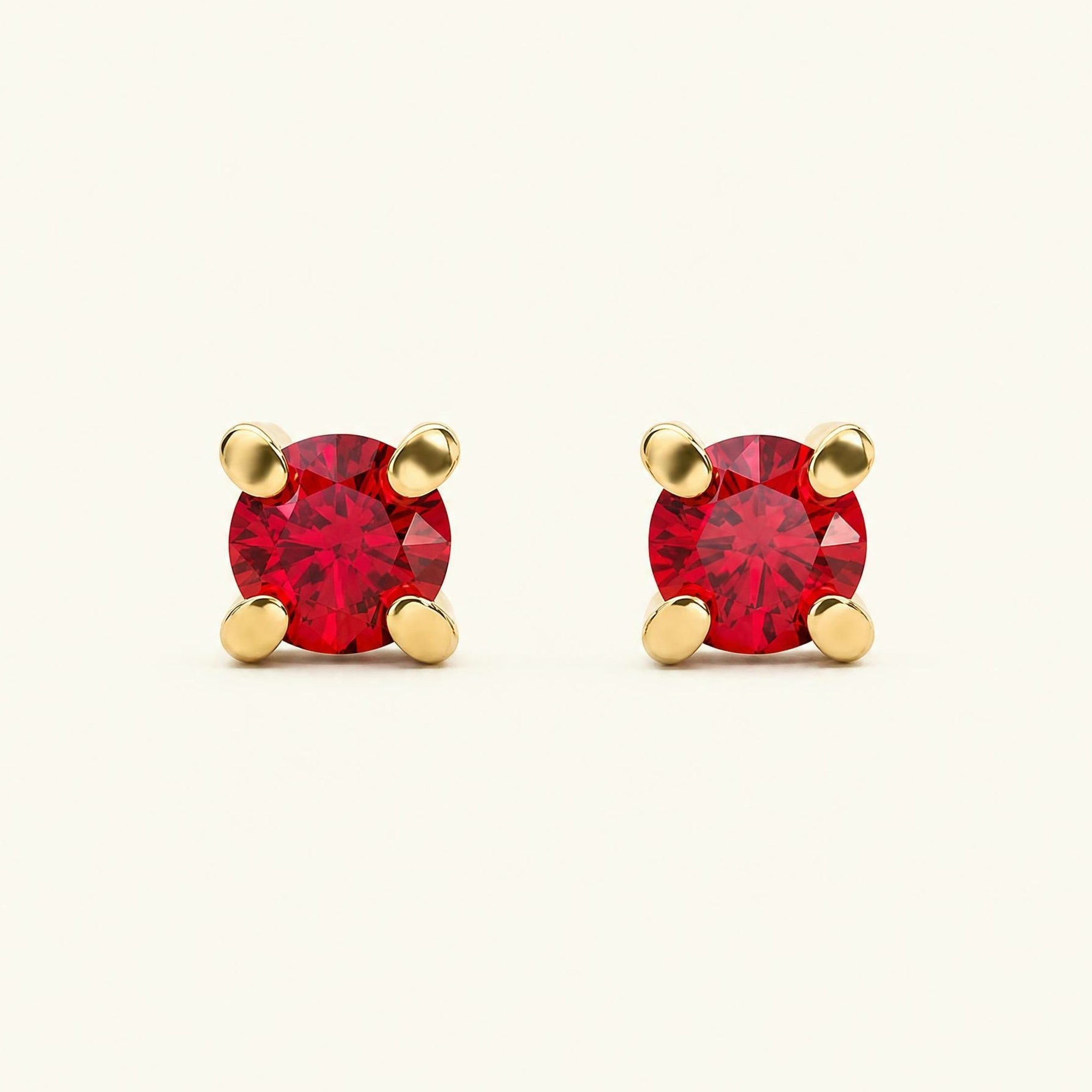 Pendientes Saral Rubí - oro amarillo