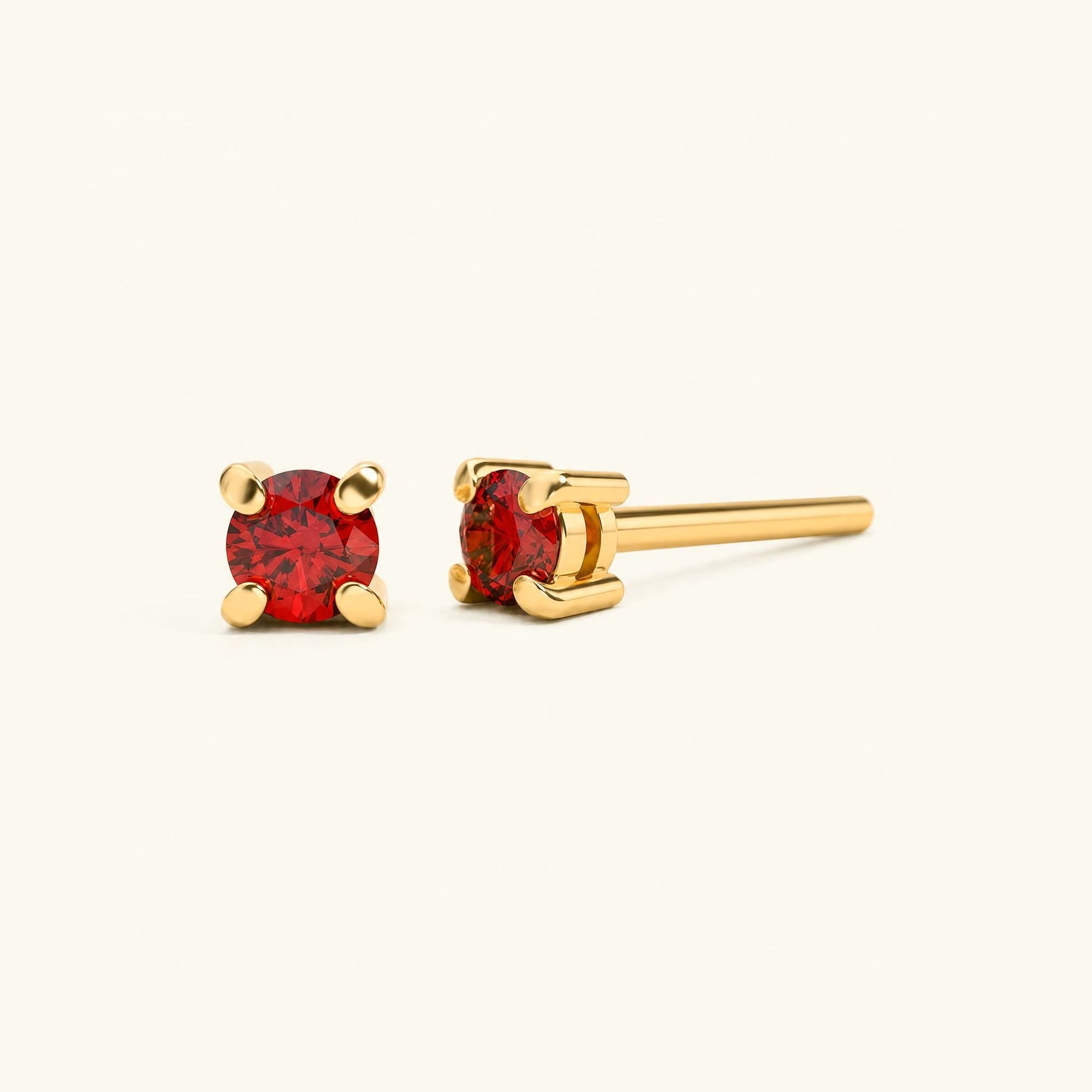 Pendientes Saral Rubí - oro amarillo