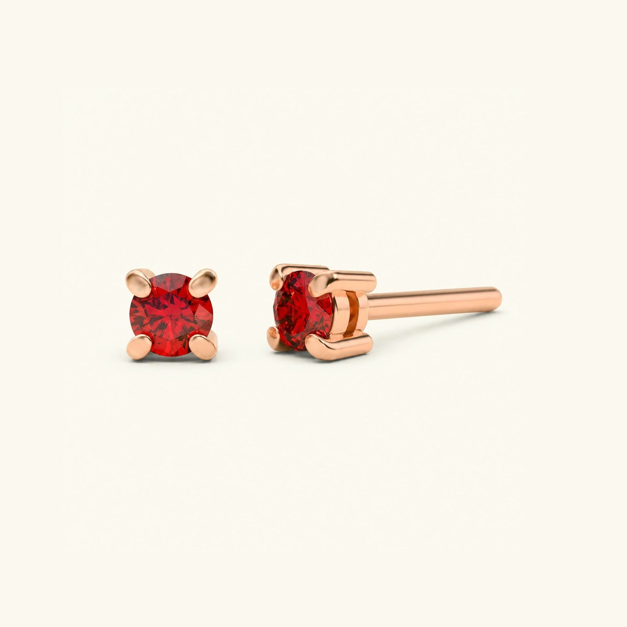 Pendientes Saral Rubí - oro rosa