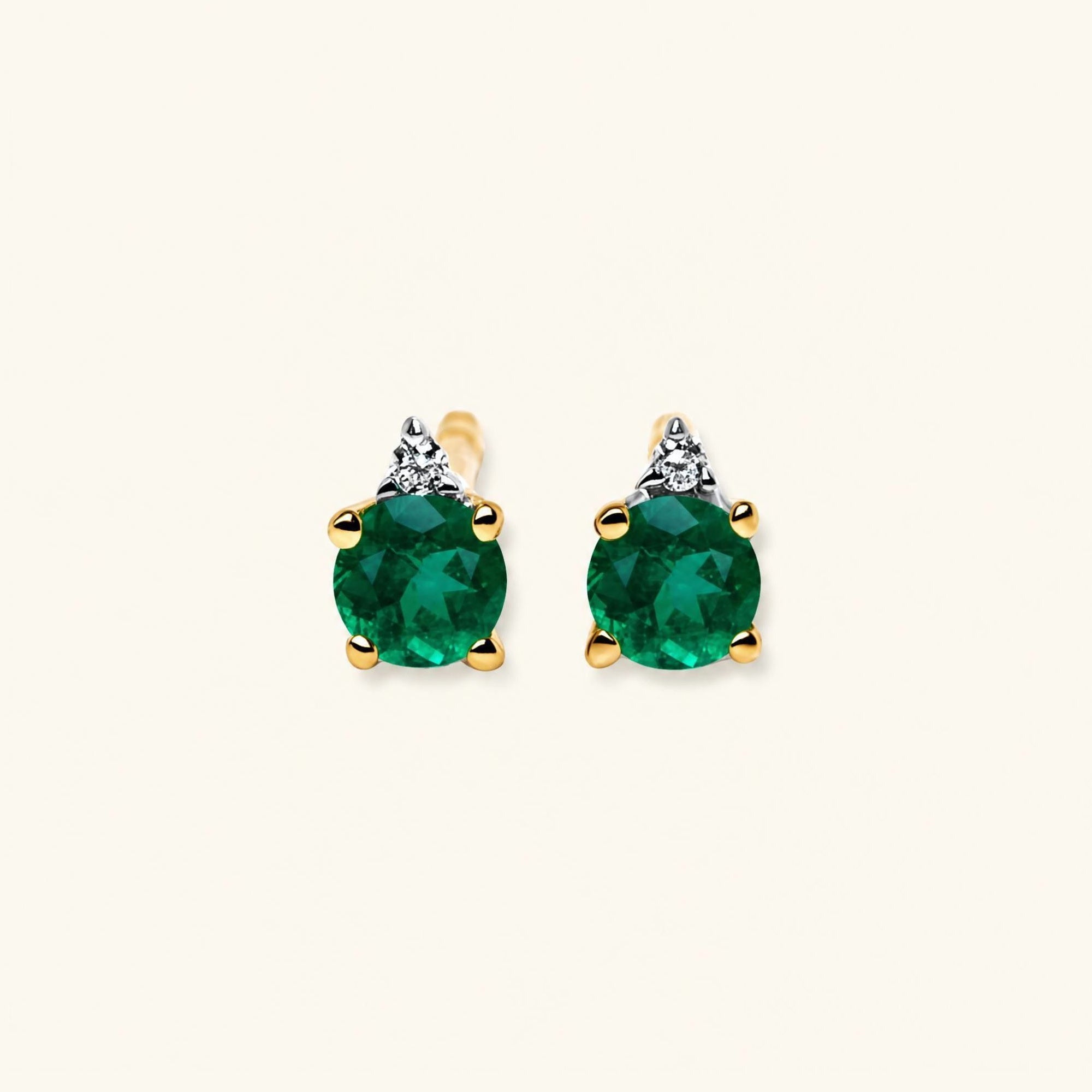 Pendientes Devi Esmeralda - oro amarillo