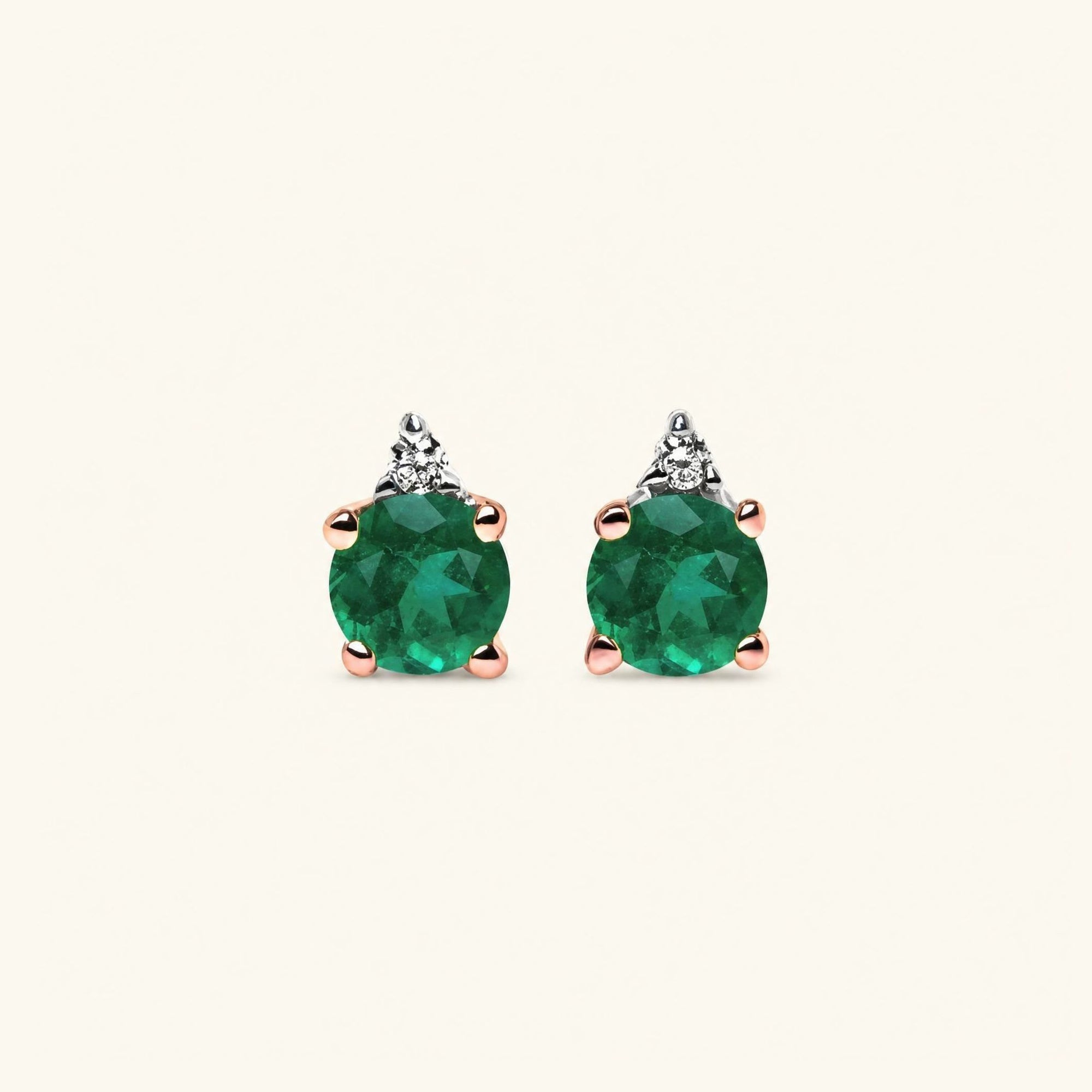 Pendientes Devi Esmeralda - oro rosa