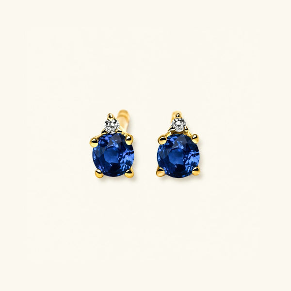 Pendientes Devi Zafiro - oro amarillo