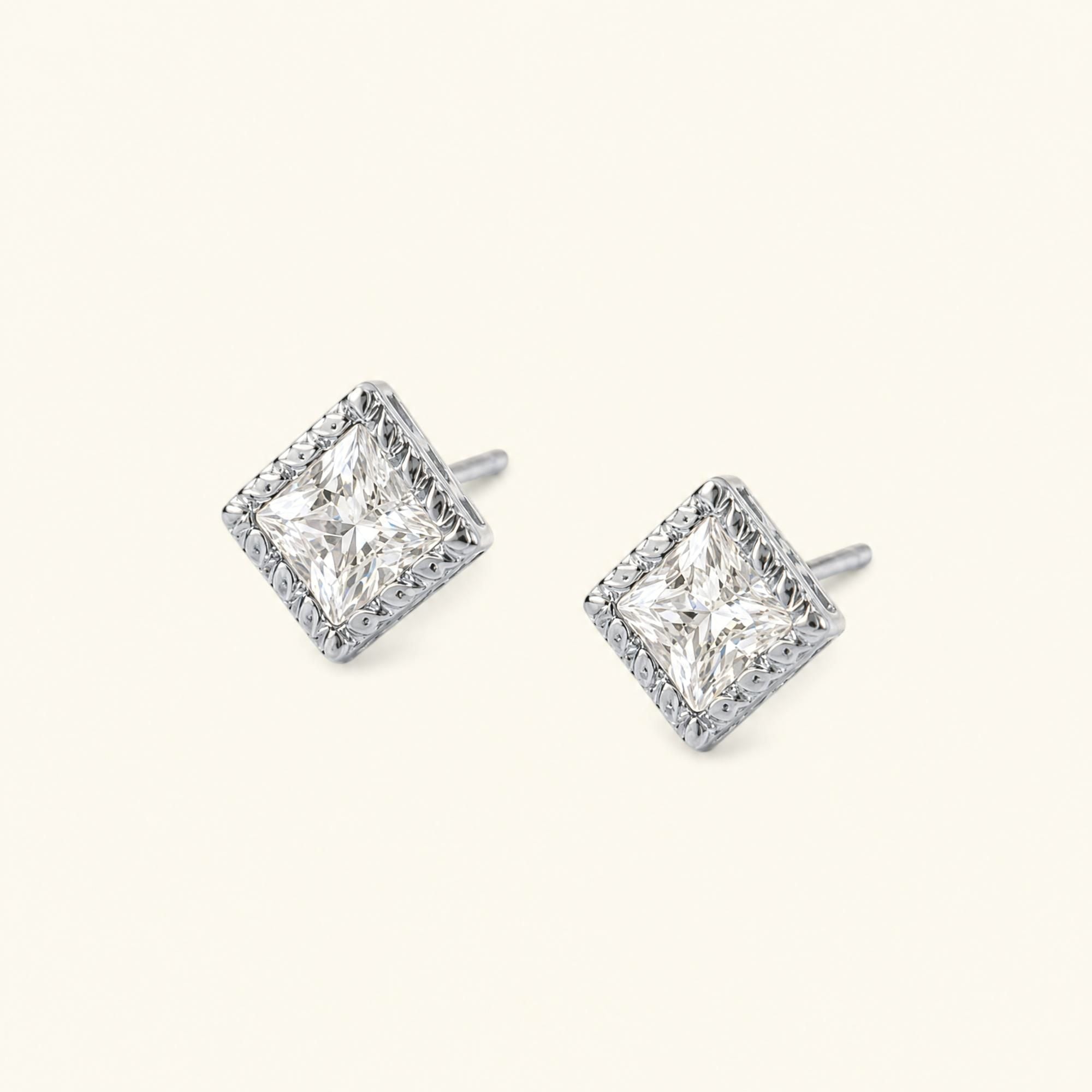 Pendientes Indrani diamante en oro blanco